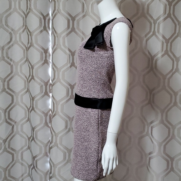 60's inspired boucle dress with satin bow - Picture 4 of 8